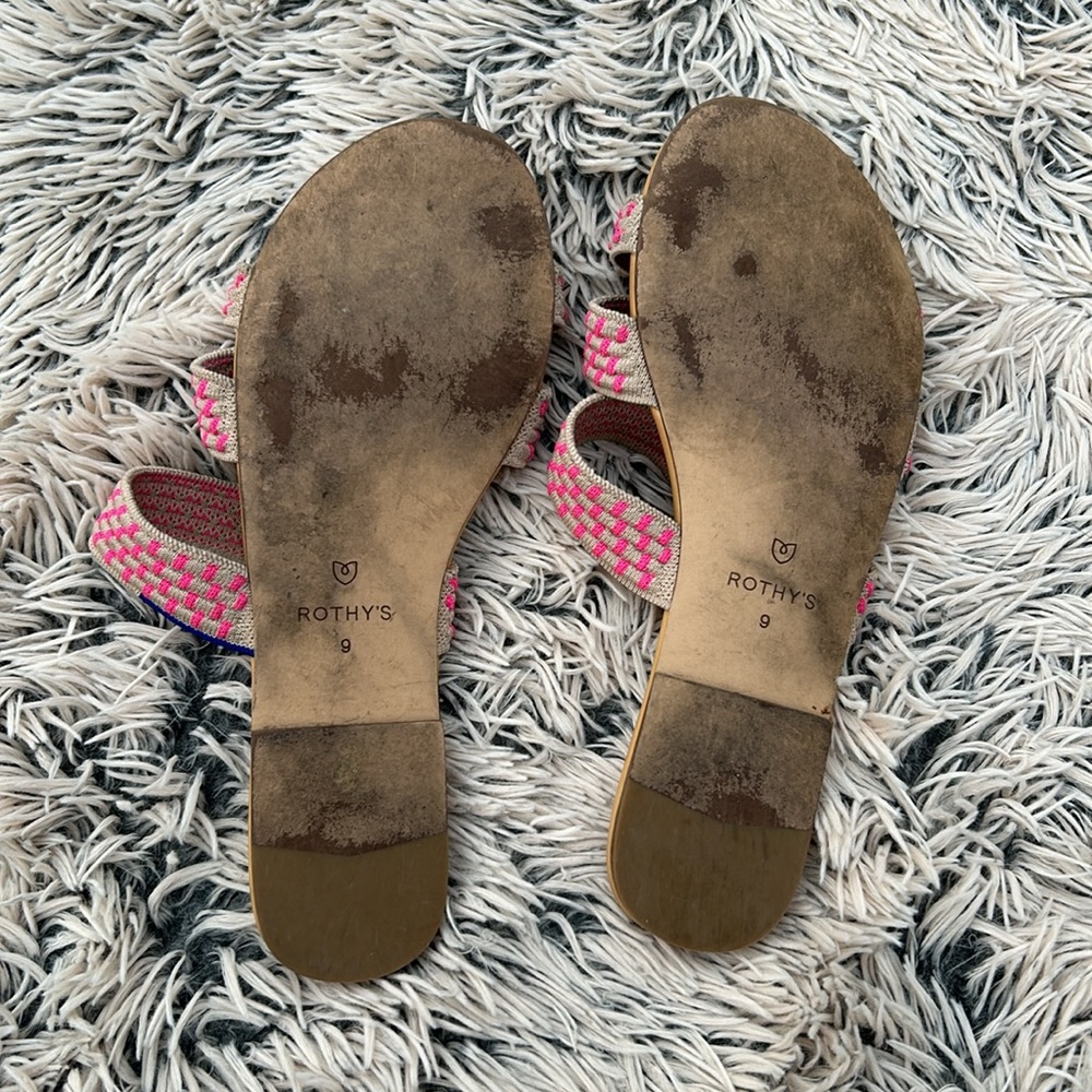 Rothy’s Sandals Pink & Tan - Picture 3 of 4